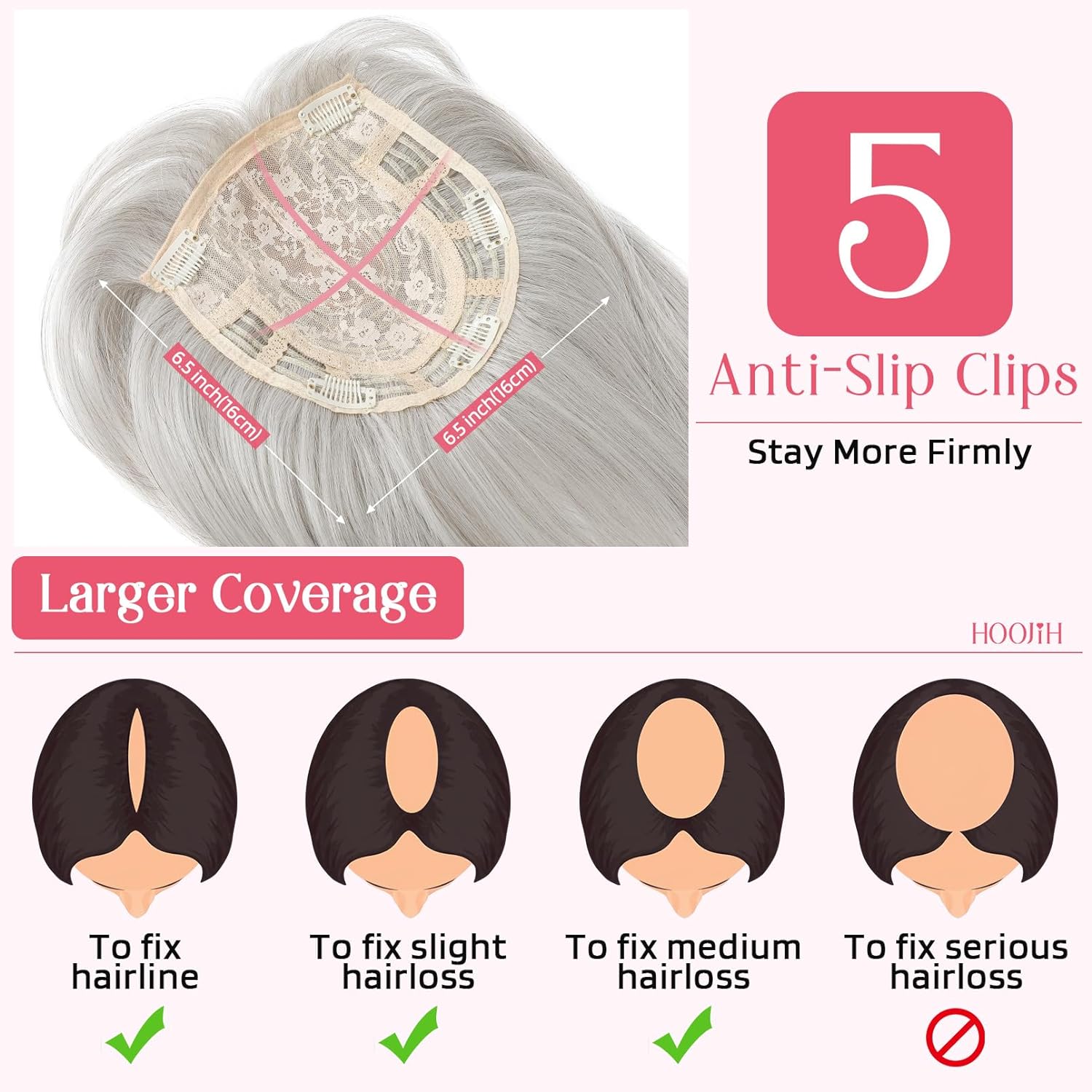 Short Layered Hair Topper with Bangs for Women with Thinning Hair 14 Inch 100% Human Hair Wigs Piece