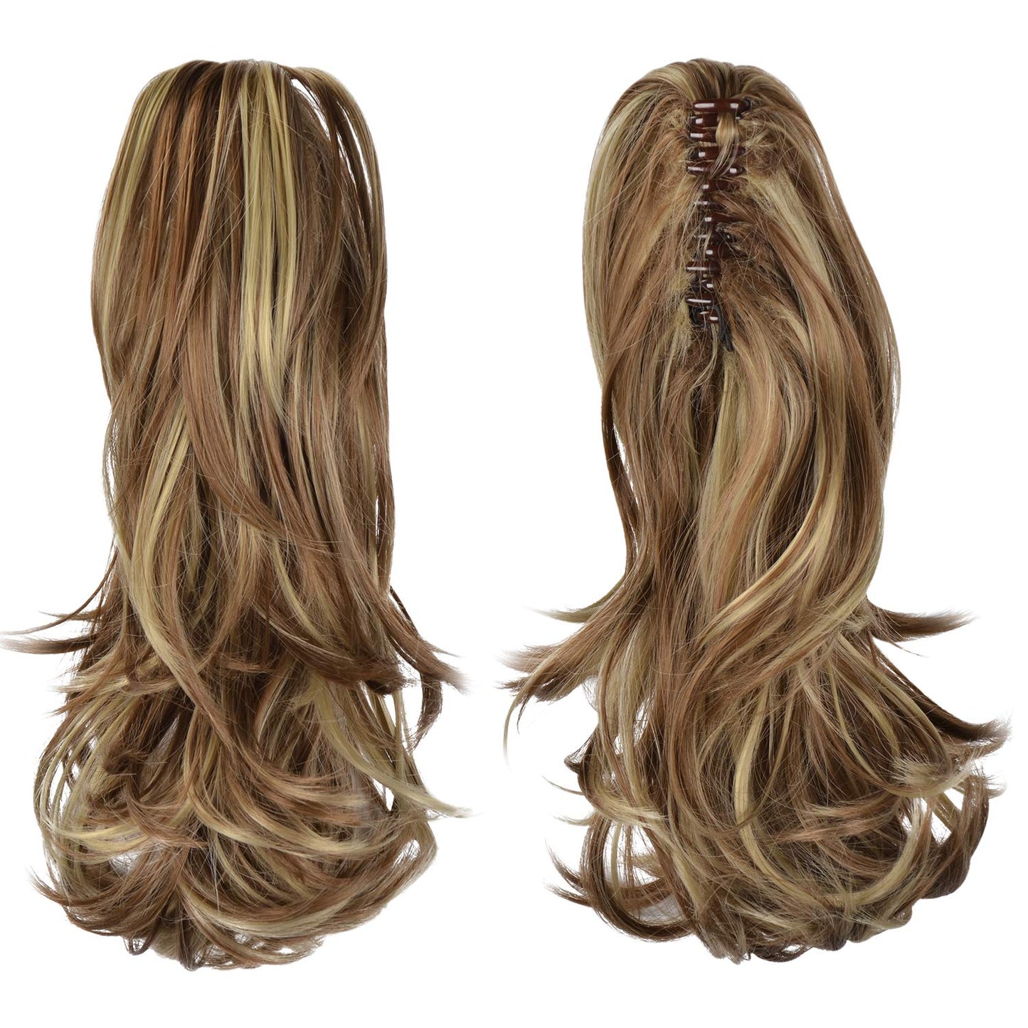 13" Ponytail Extension Long Clip in Claw Hair Extension Human Hair Wig piece