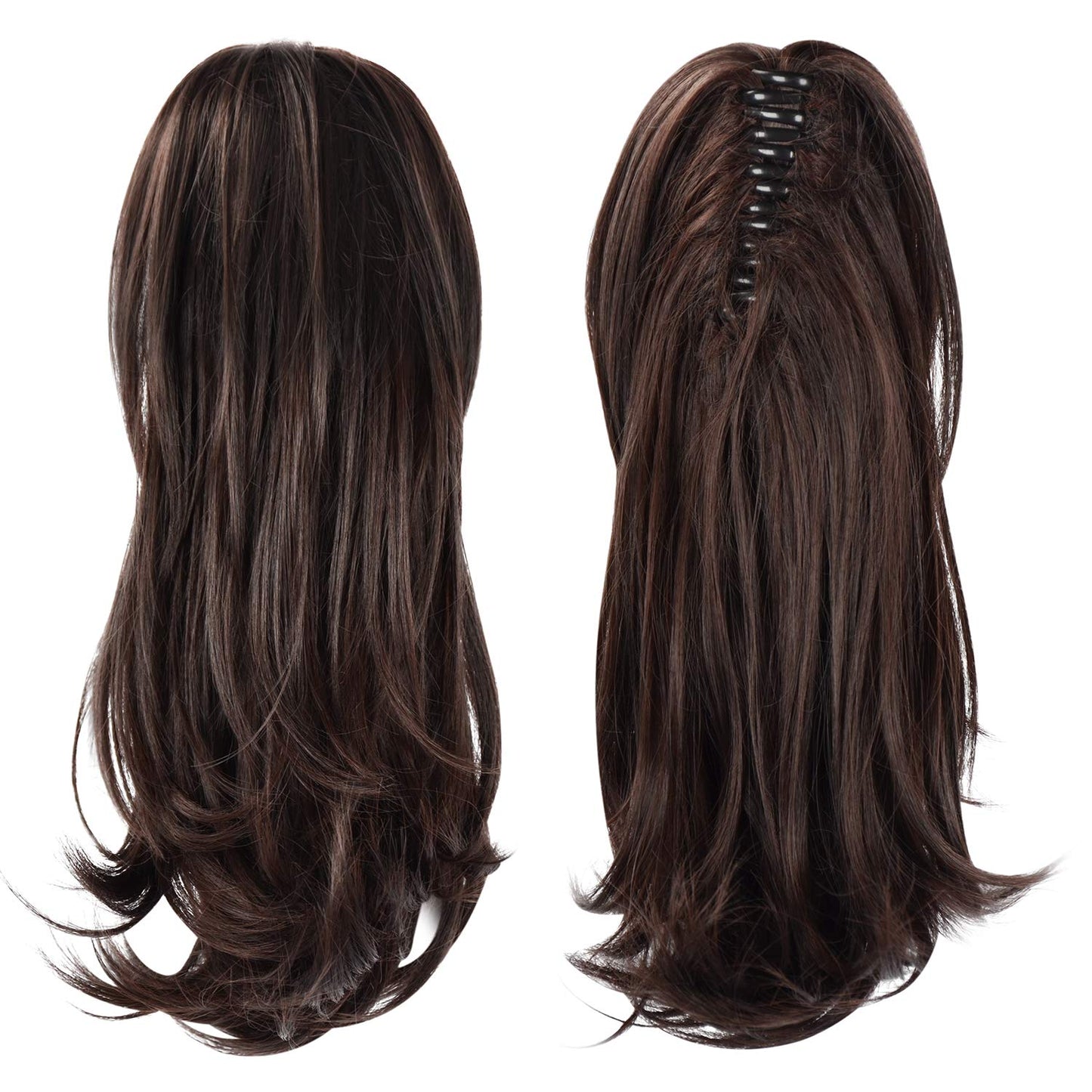 13" Ponytail Extension Long Clip in Claw Hair Extension Human Hair Wig piece