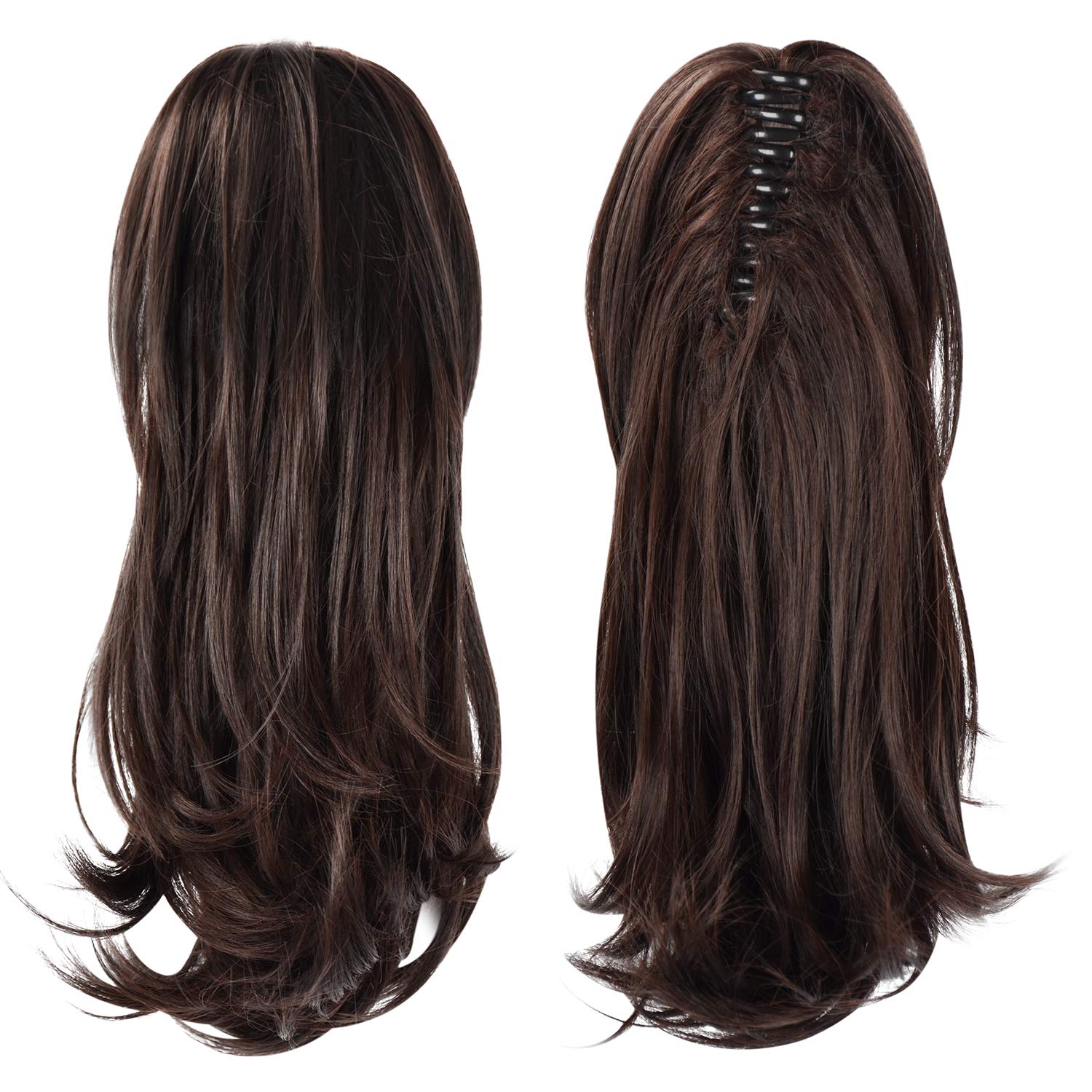 13" Ponytail Extension Long Clip in Claw Hair Extension Human Hair Wig piece