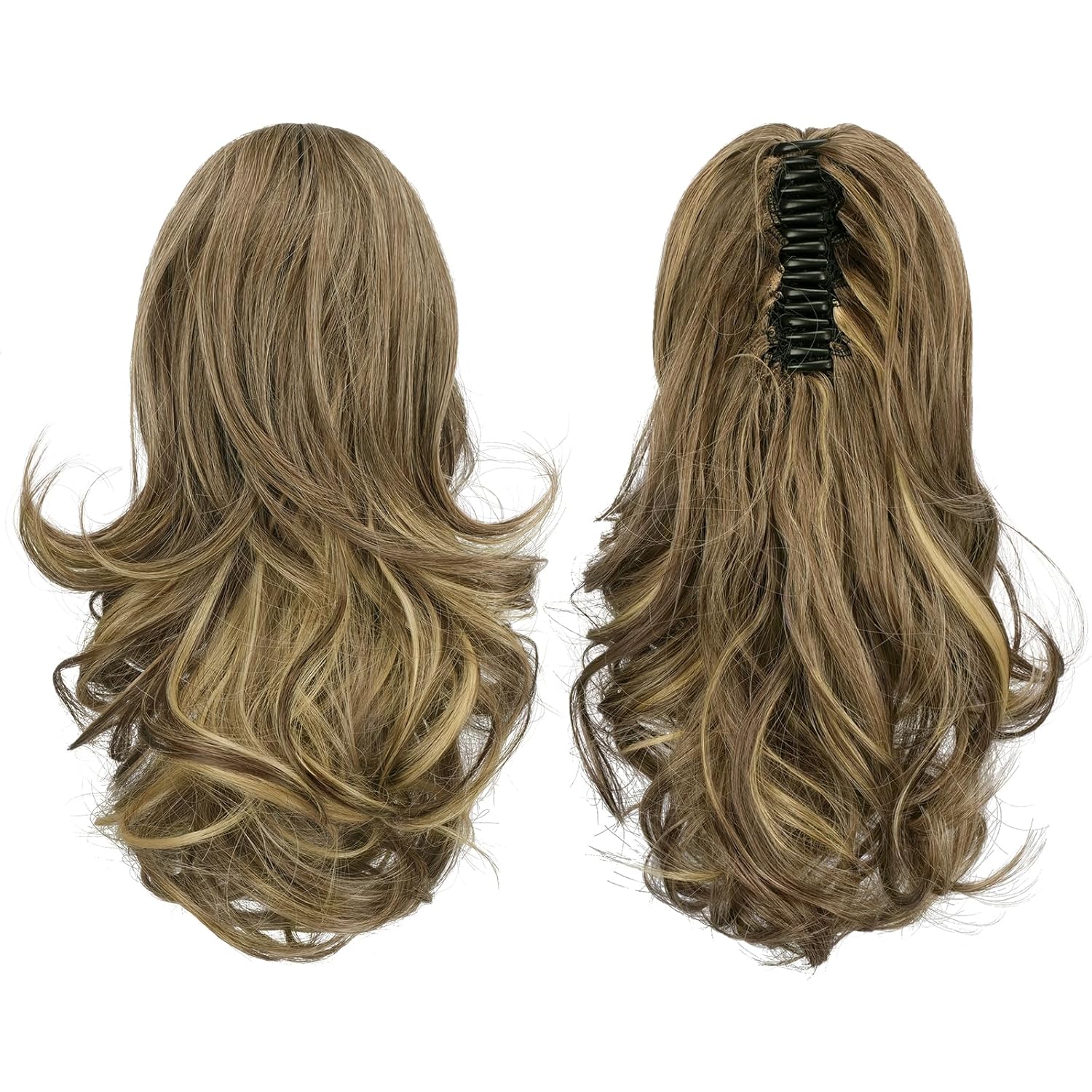 13" Ponytail Extension Long Clip in Claw Hair Extension Human Hair Wig piece