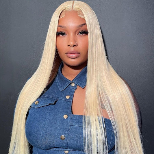 613 Hair Straight HD Lace Front Wig Blonde Human Hair Wigs