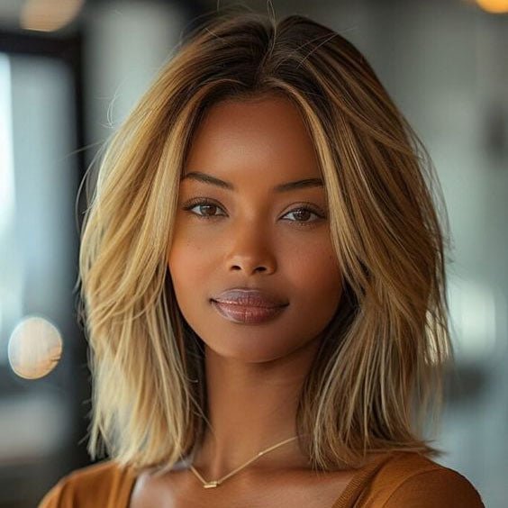 613 Blonde Layered Cut Wavy Bob 13x4 Lace Wig Human Hair Wigs