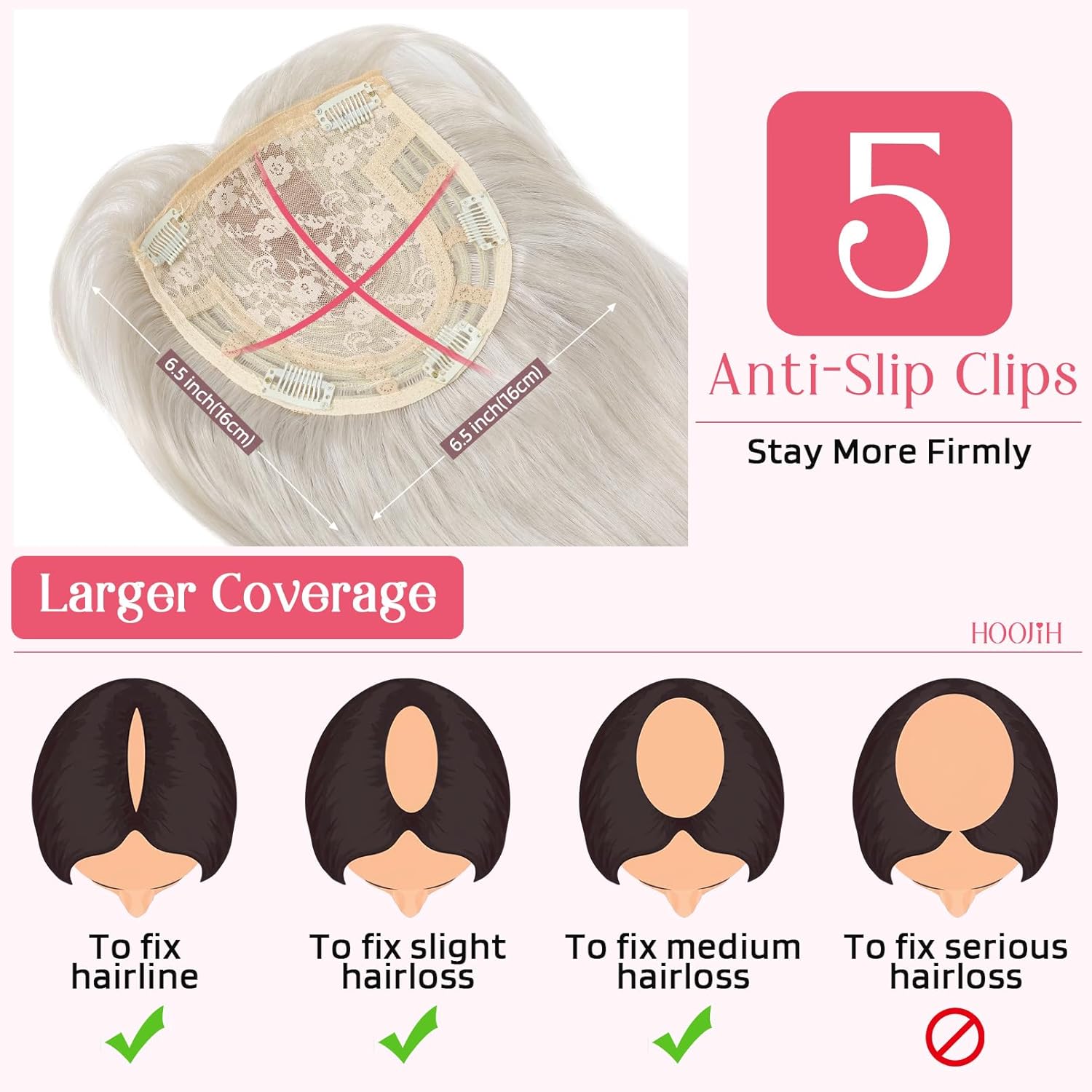 Short Layered Hair Topper with Bangs for Women with Thinning Hair 14 Inch 100% Human Hair Wigs Piece