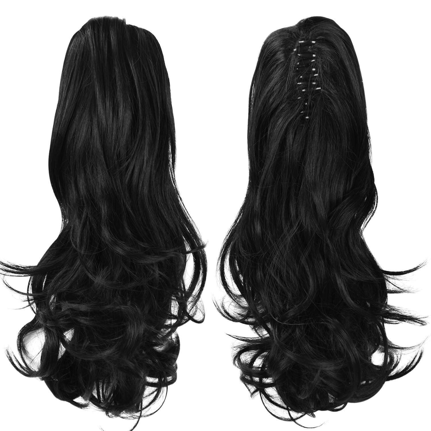 13" Ponytail Extension Long Clip in Claw Hair Extension Human Hair Wig piece