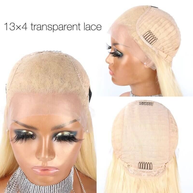 613 Blonde Layered Cut Wavy Bob 13x4 Lace Wig Human Hair Wigs