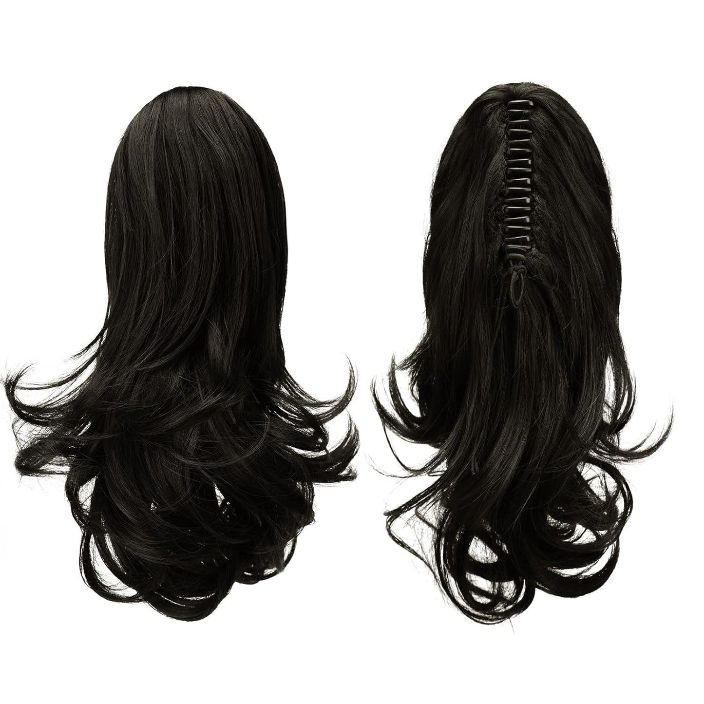 13" Ponytail Extension Long Clip in Claw Hair Extension Human Hair Wig piece