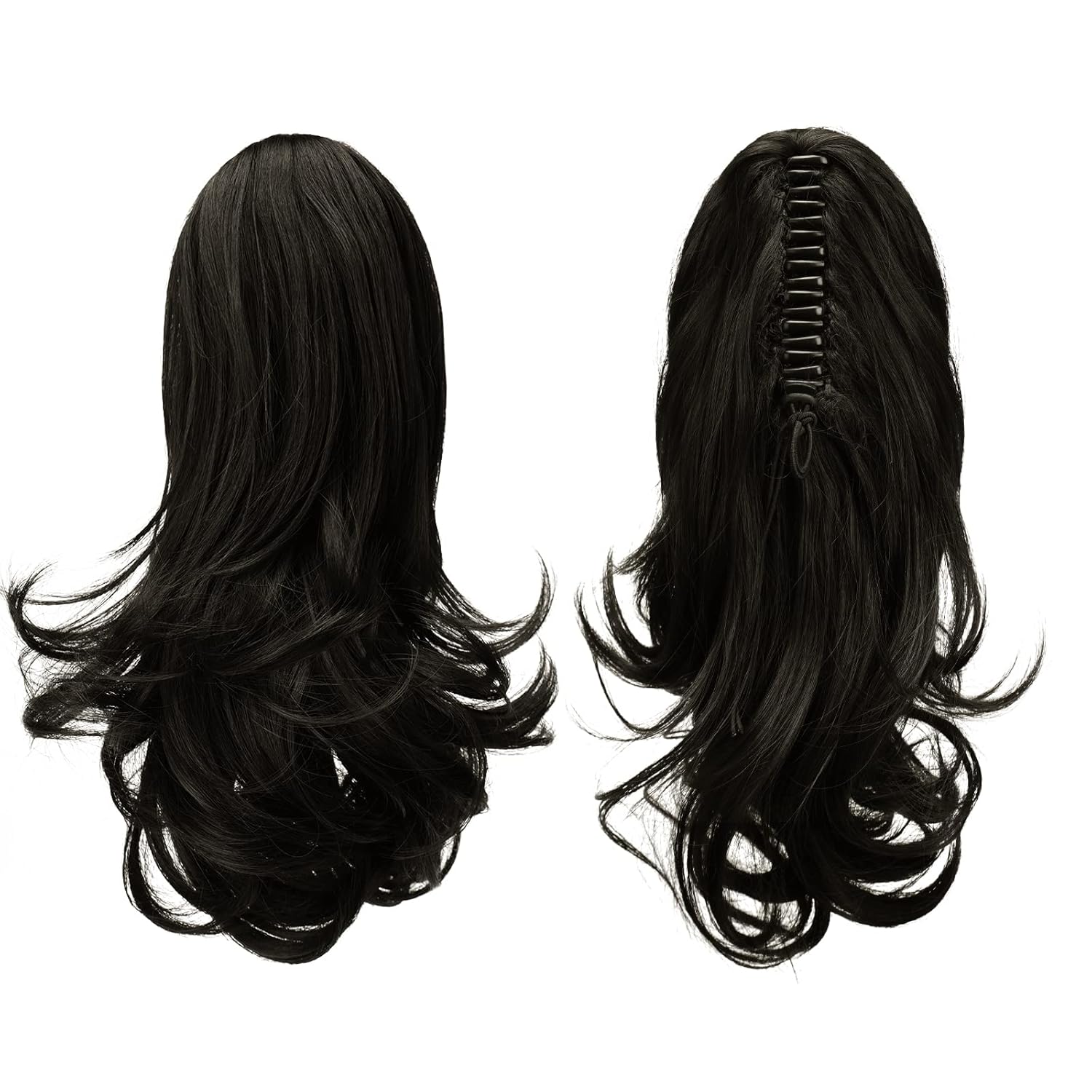 13" Ponytail Extension Long Clip in Claw Hair Extension Human Hair Wig piece