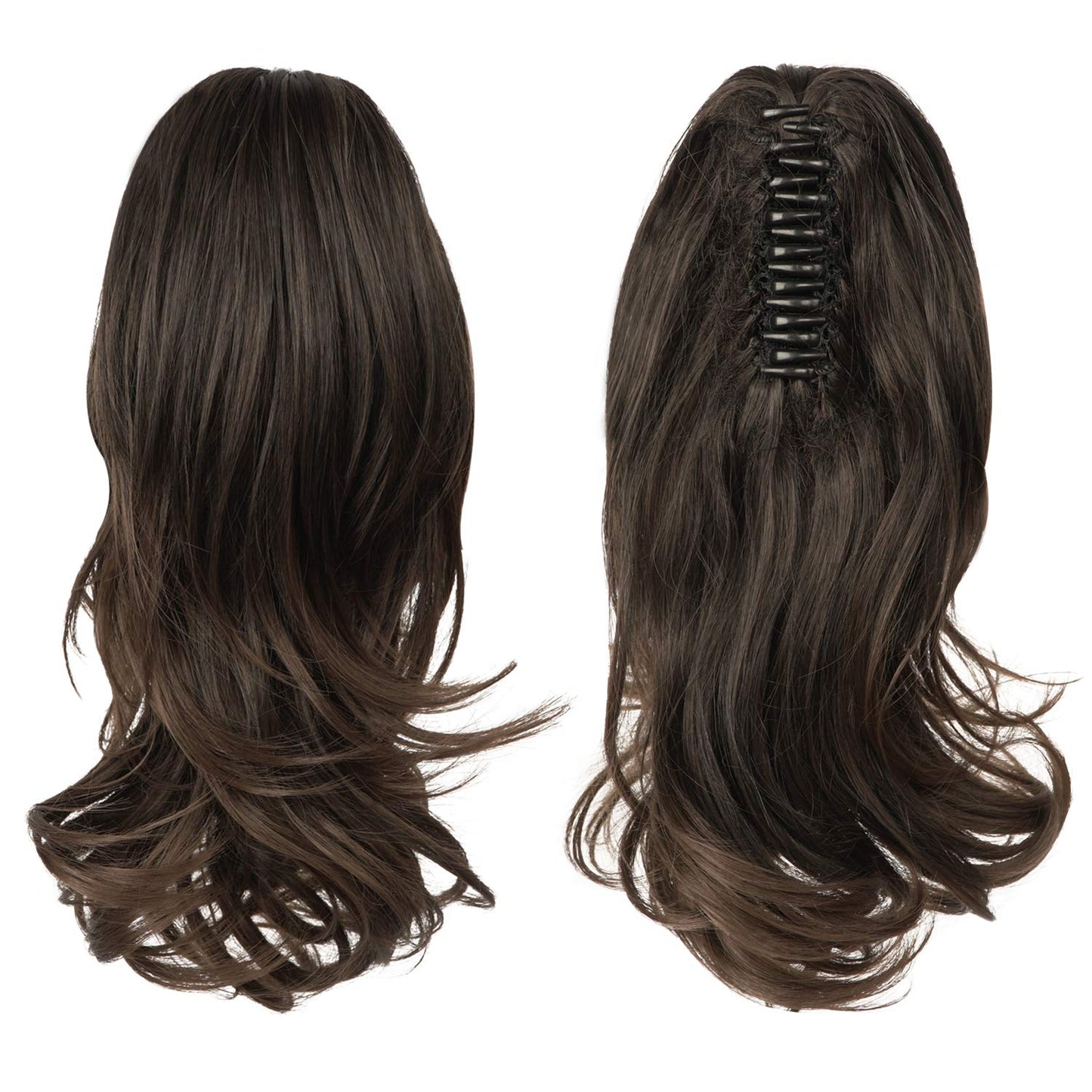 13" Ponytail Extension Long Clip in Claw Hair Extension Human Hair Wig piece