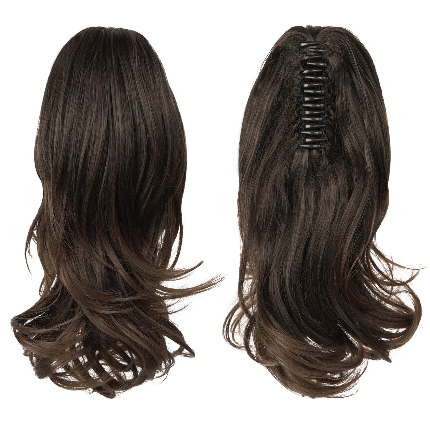 13" Ponytail Extension Long Clip in Claw Hair Extension Human Hair Wig piece