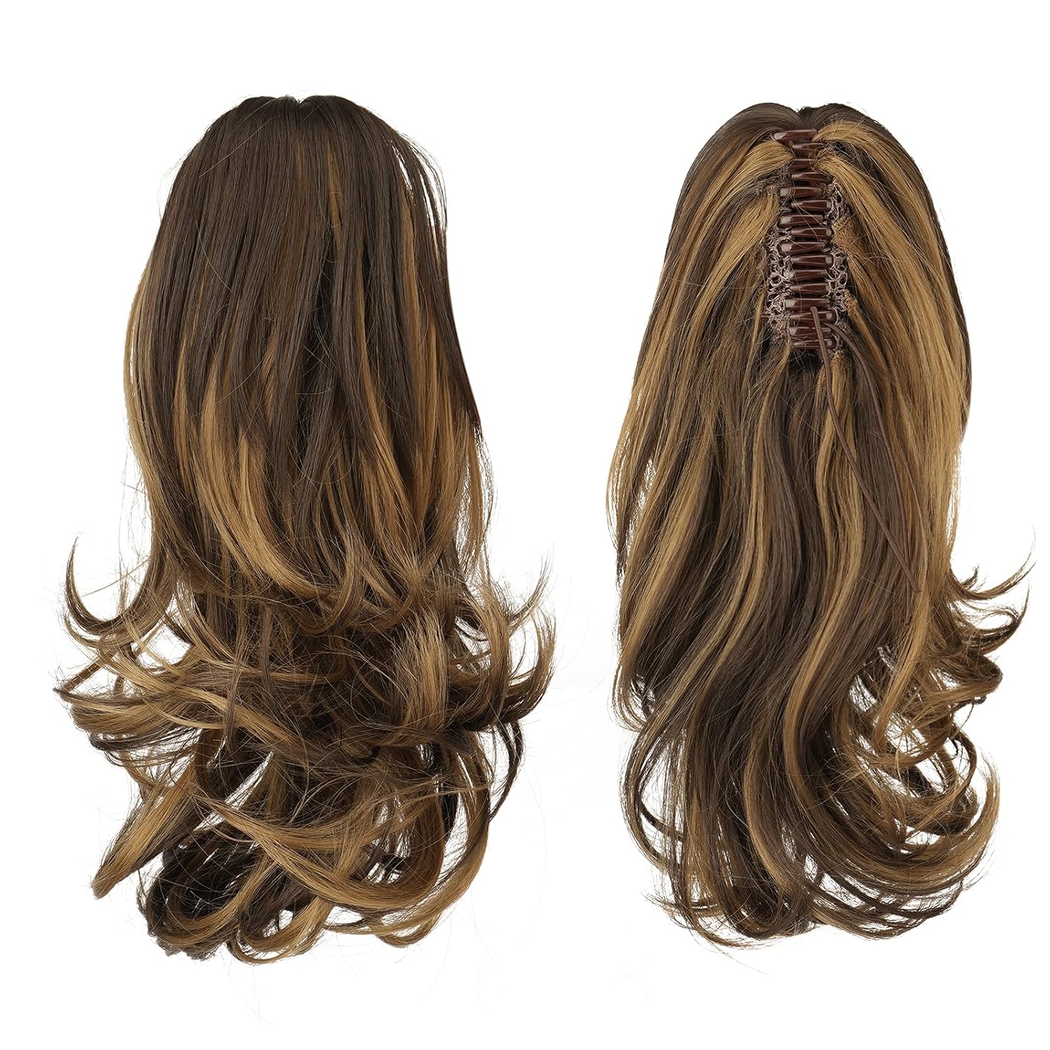 13" Ponytail Extension Long Clip in Claw Hair Extension Human Hair Wig piece