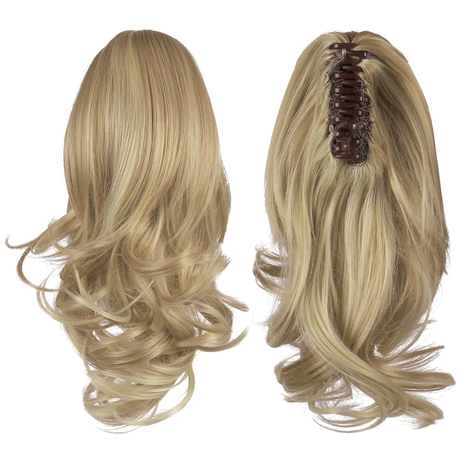 13" Ponytail Extension Long Clip in Claw Hair Extension Human Hair Wig piece