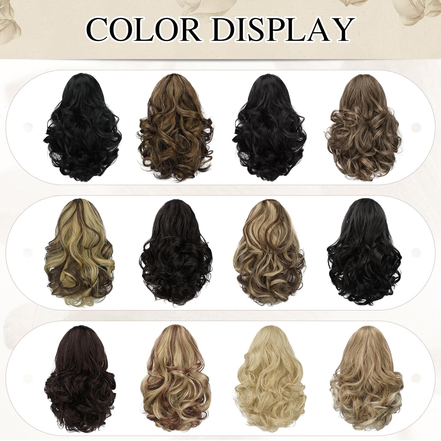 13" Ponytail Extension Long Clip in Claw Hair Extension Human Hair Wig piece