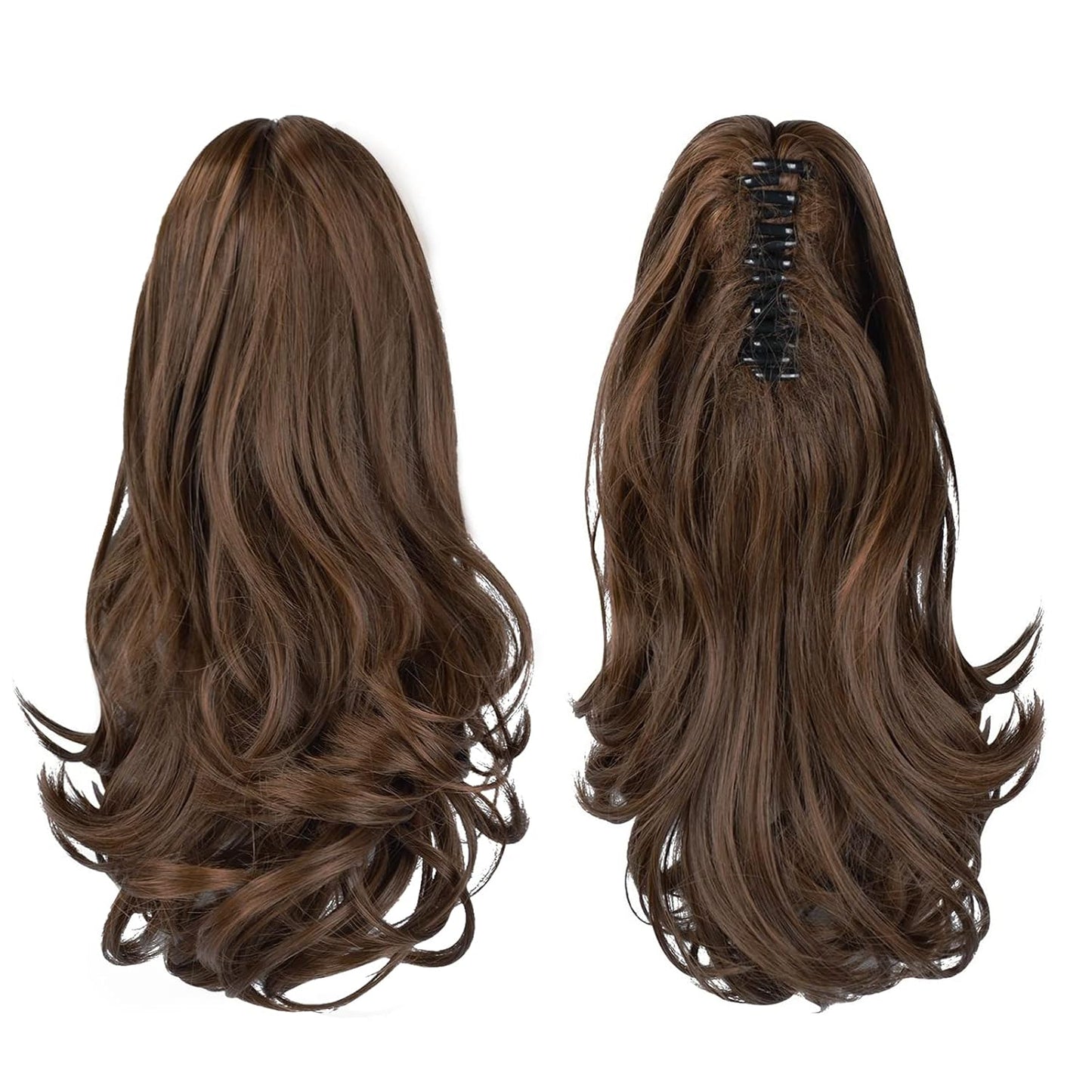 13" Ponytail Extension Long Clip in Claw Hair Extension Human Hair Wig piece