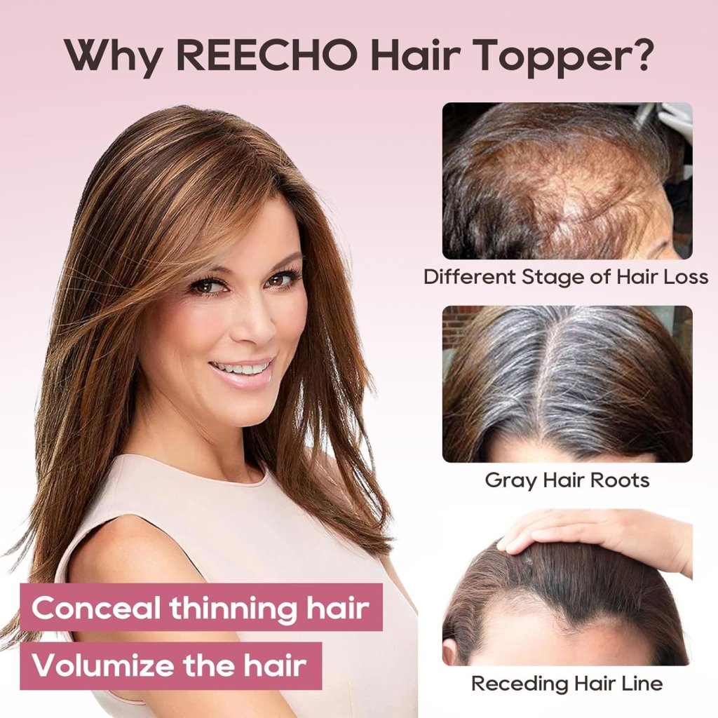 Real Human Hair Topper 10 inch Women Hair Toppers for Thinning Hair Light Grey Wigs