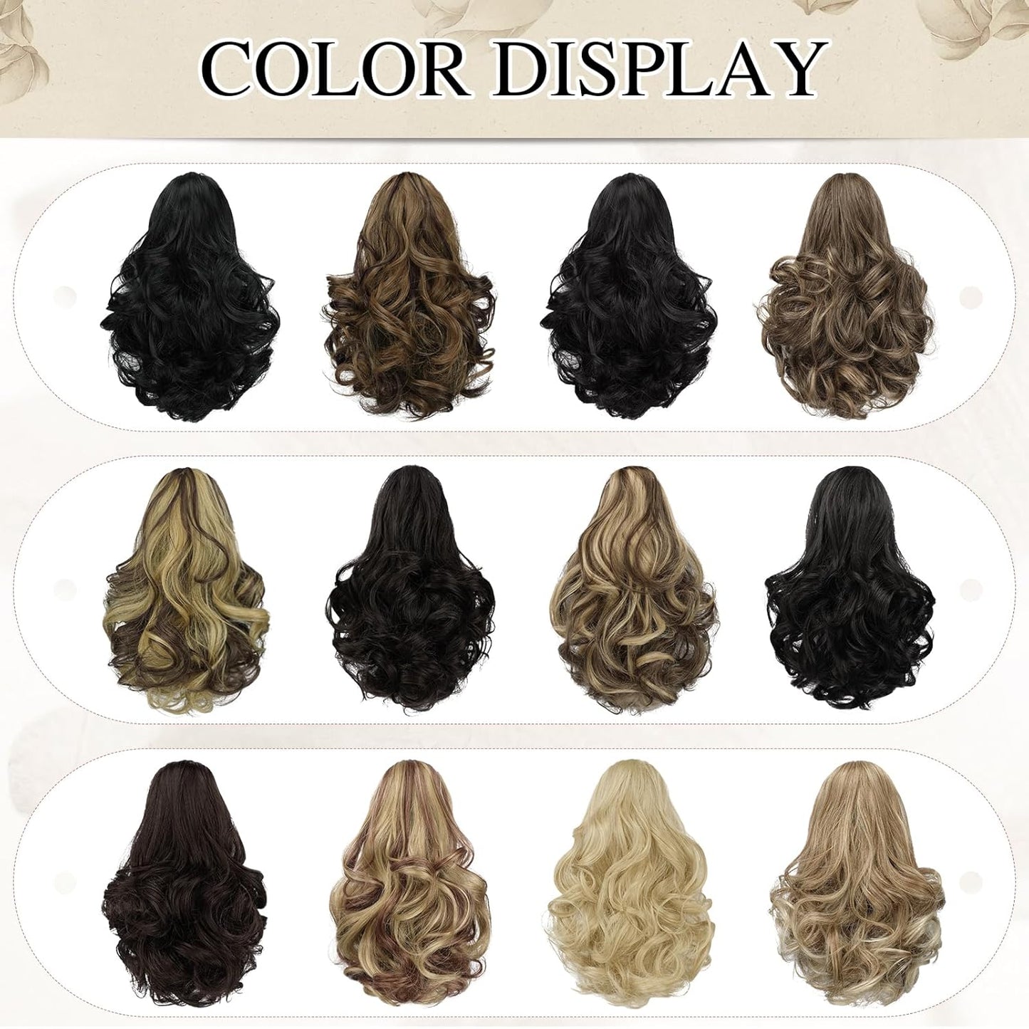 13" Ponytail Extension Long Clip in Claw Hair Extension Human Hair Wig piece