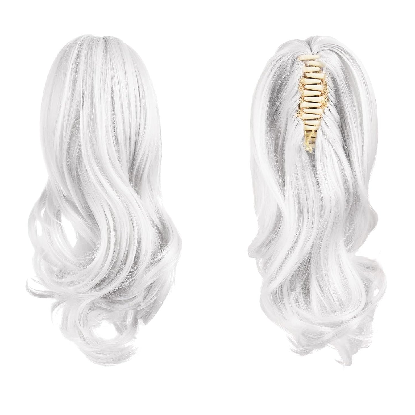 13" Ponytail Extension Long Clip in Claw Hair Extension Human Hair Wig piece