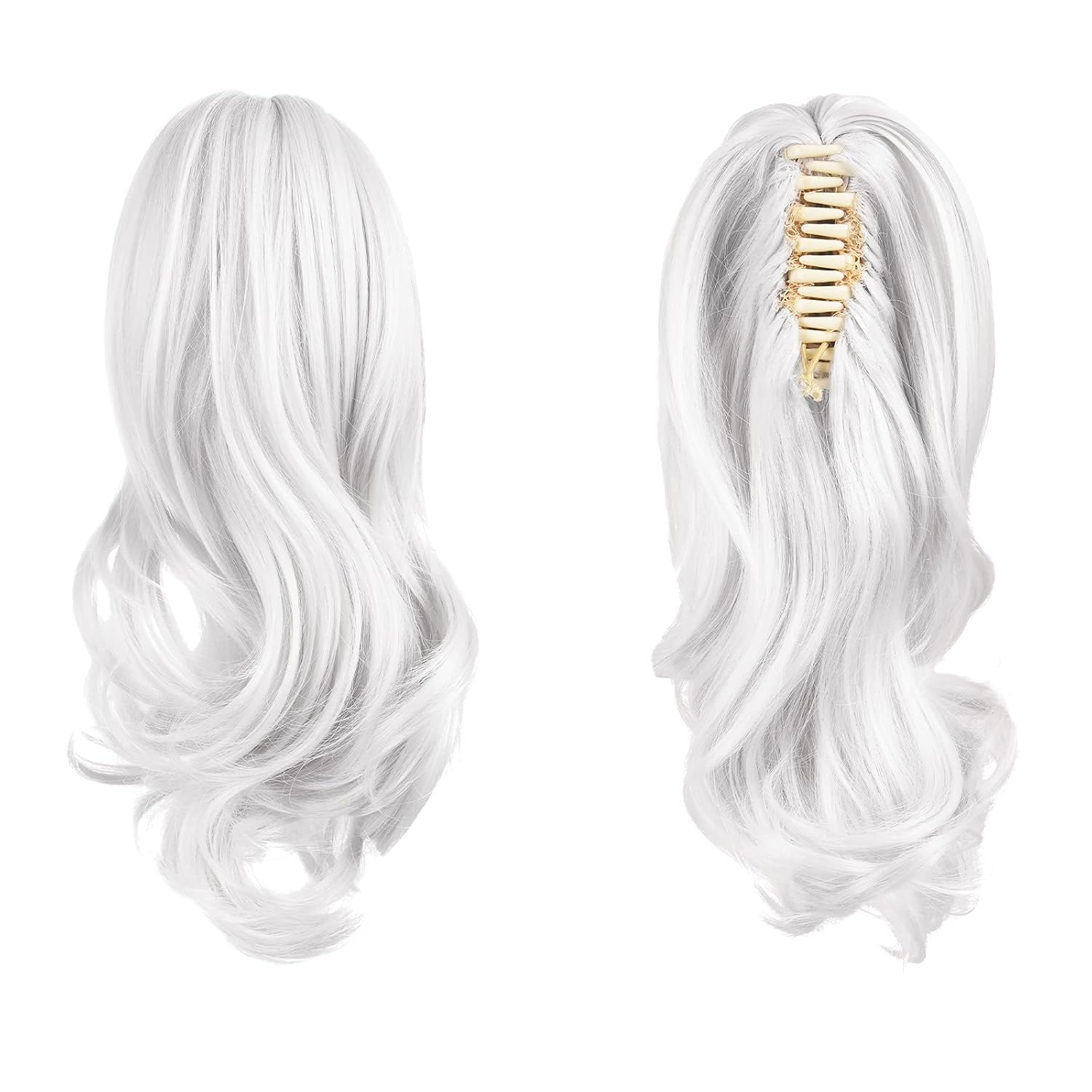 13" Ponytail Extension Long Clip in Claw Hair Extension Human Hair Wig piece