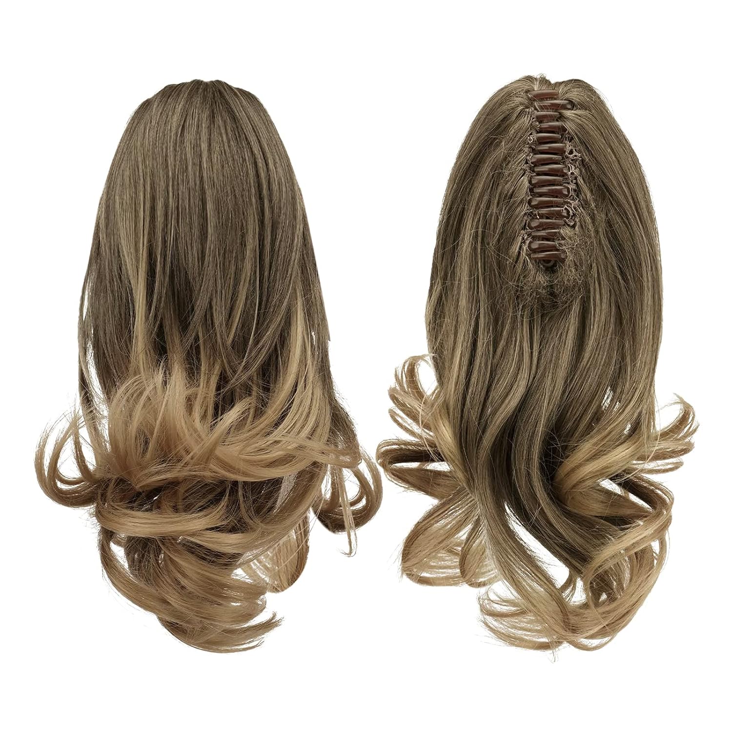 13" Ponytail Extension Long Clip in Claw Hair Extension Human Hair Wig piece