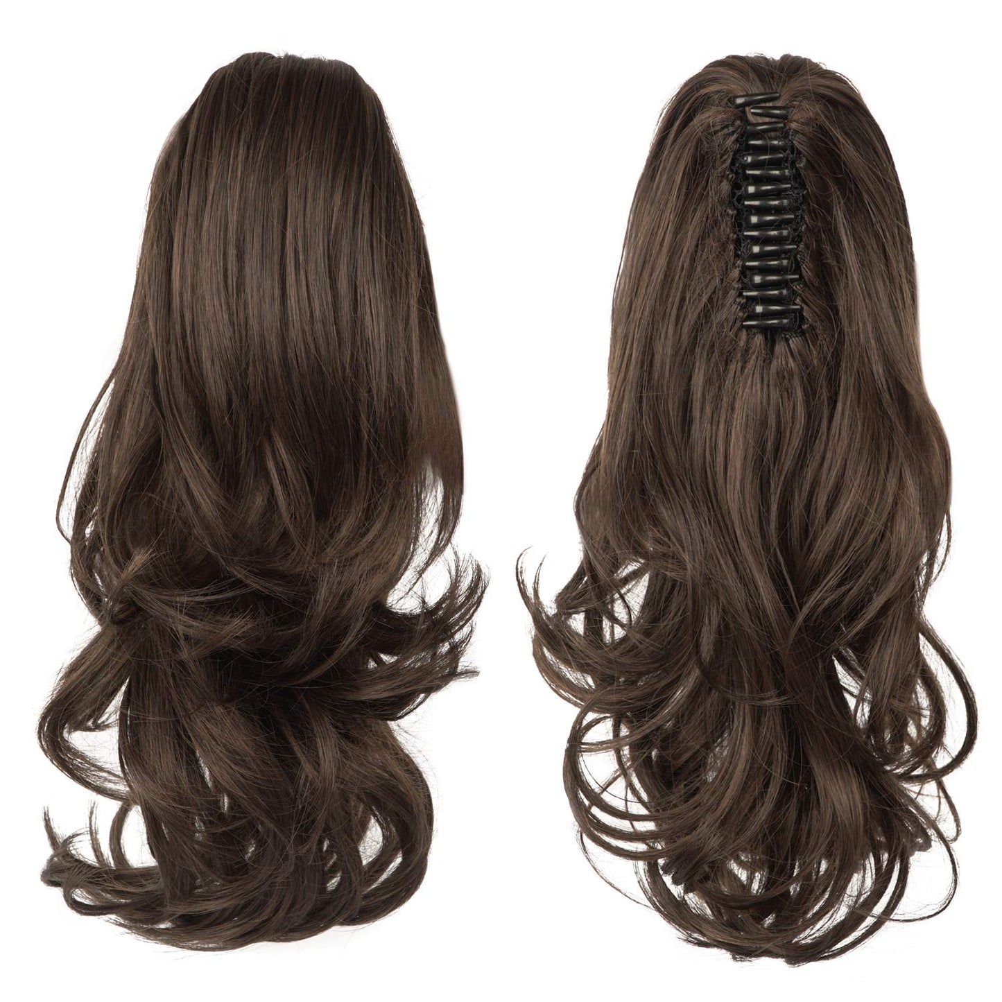 13" Ponytail Extension Long Clip in Claw Hair Extension Human Hair Wig piece