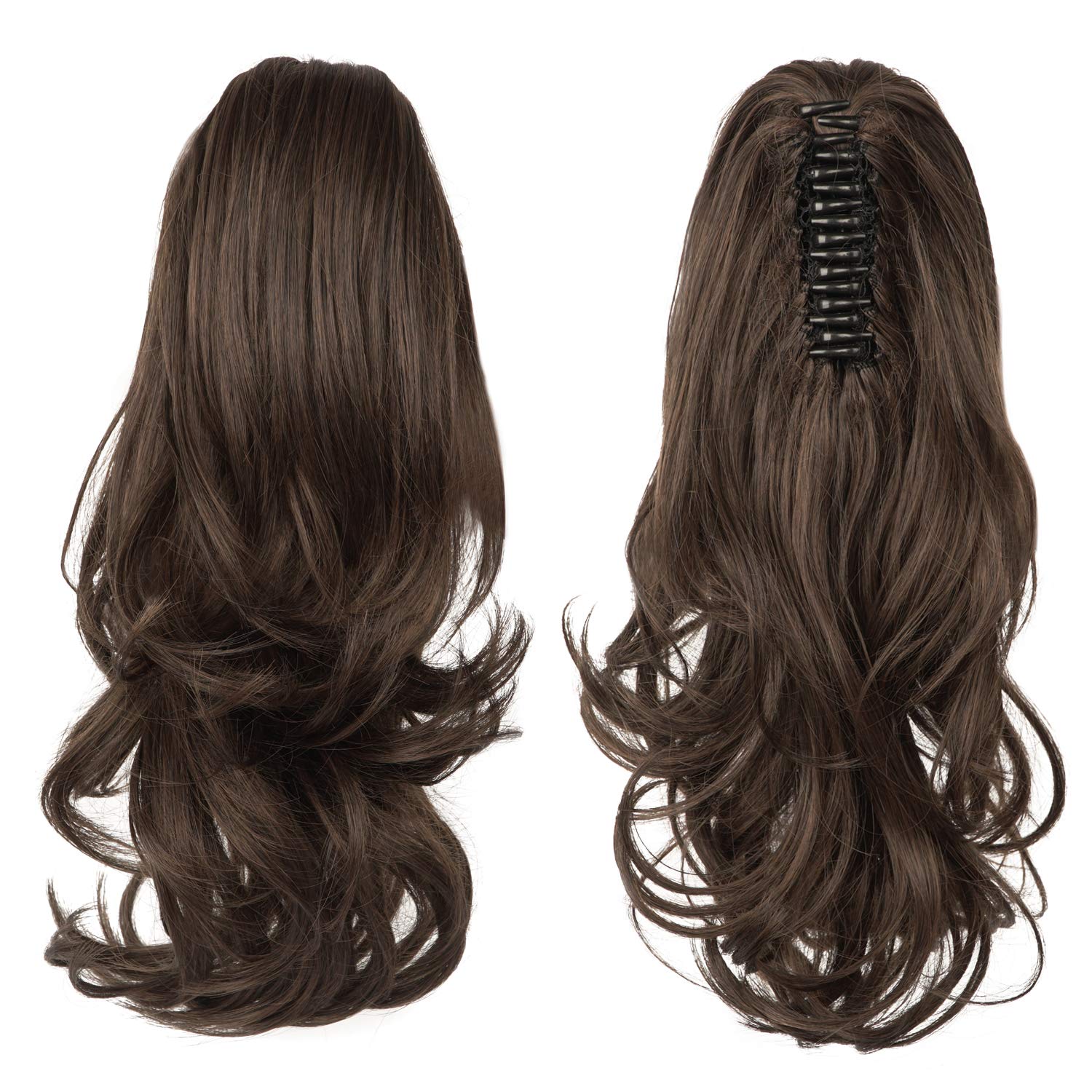 13" Ponytail Extension Long Clip in Claw Hair Extension Human Hair Wig piece