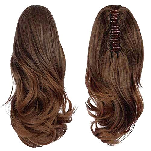 13" Ponytail Extension Long Clip in Claw Hair Extension Human Hair Wig piece