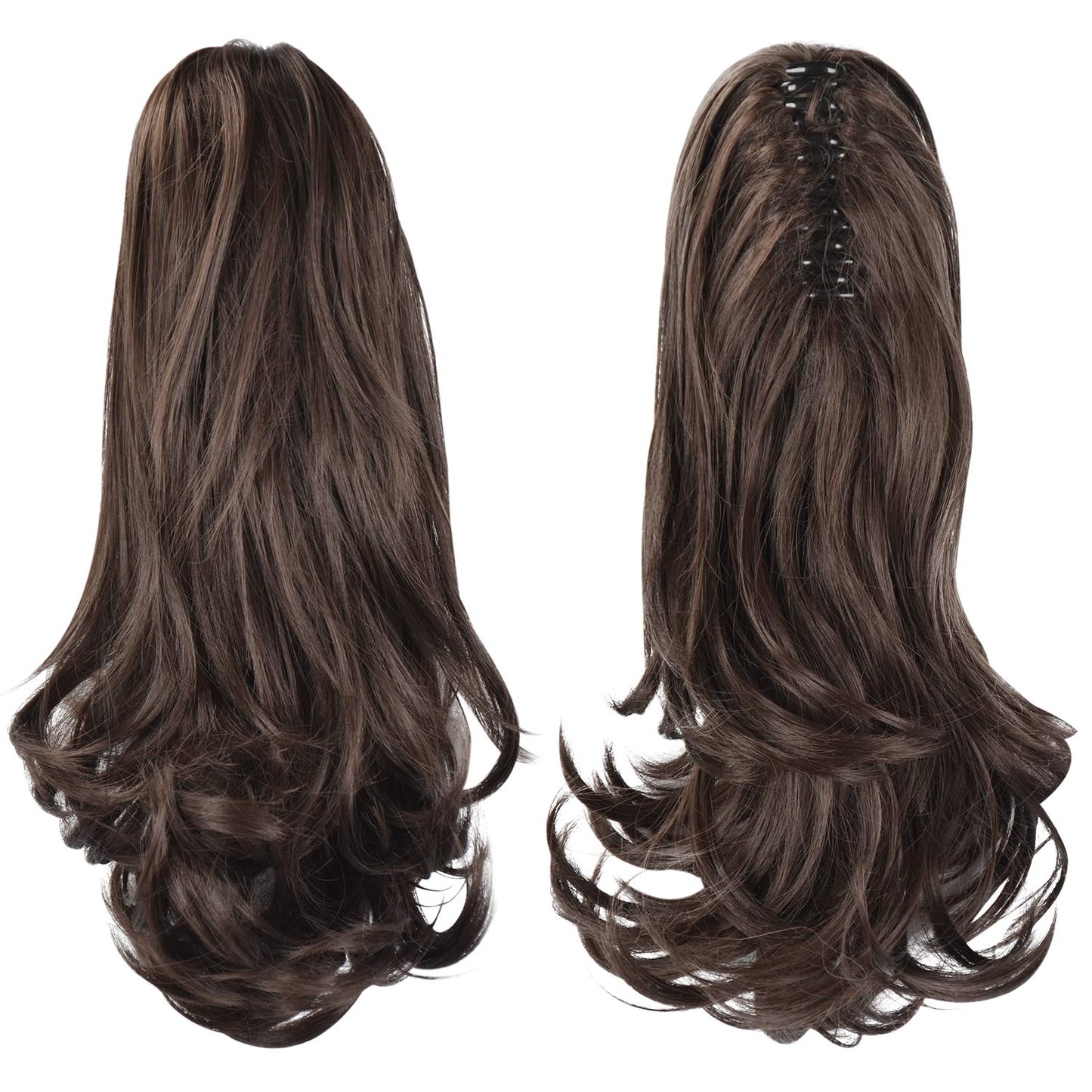 13" Ponytail Extension Long Clip in Claw Hair Extension Human Hair Wig piece