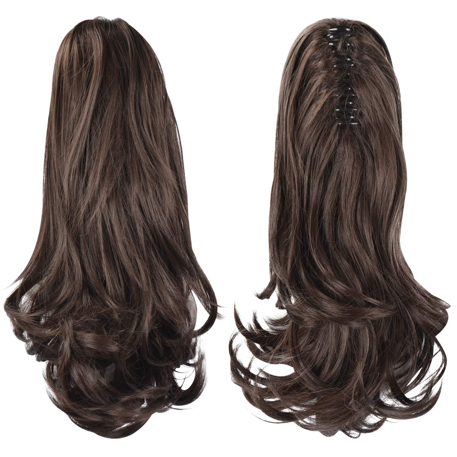 13" Ponytail Extension Long Clip in Claw Hair Extension Human Hair Wig piece