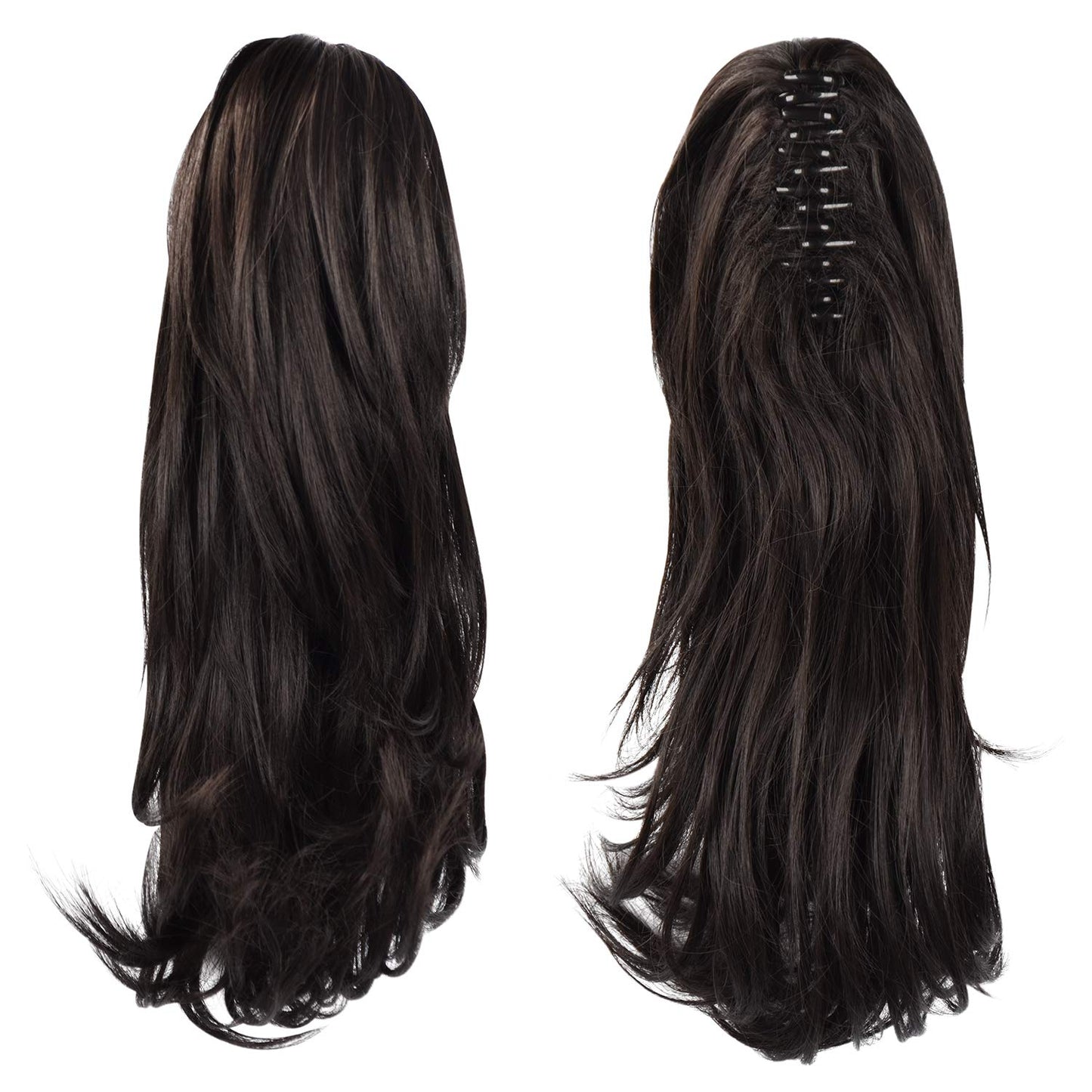 13" Ponytail Extension Long Clip in Claw Hair Extension Human Hair Wig piece