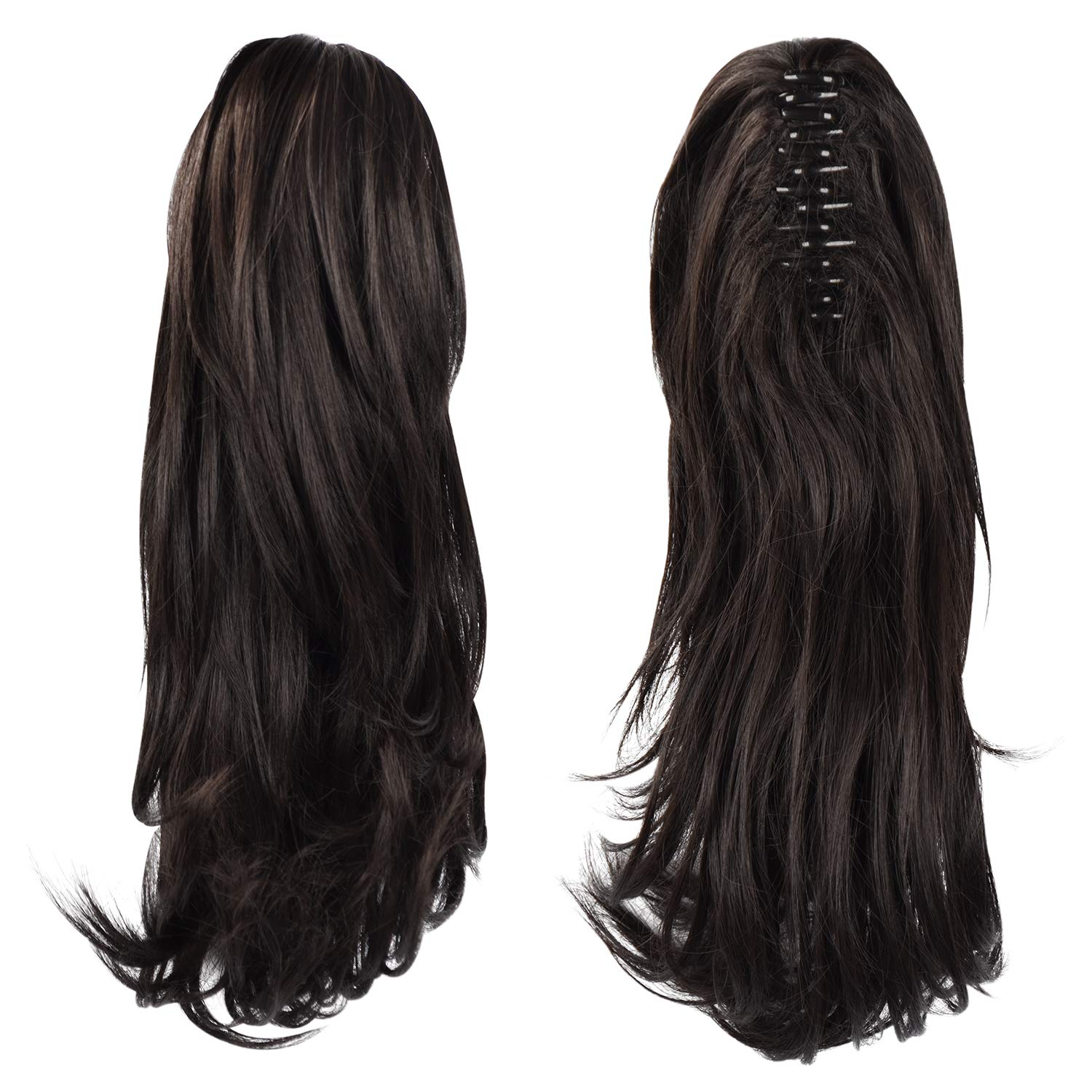 13" Ponytail Extension Long Clip in Claw Hair Extension Human Hair Wig piece